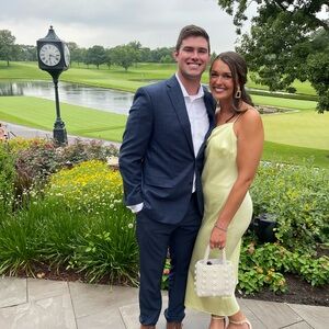 Express Strapless Yellow Dress